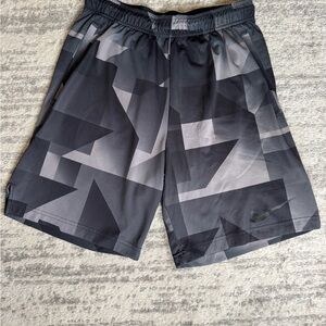 Nike Men's Geometric Black and Gray Shorts
